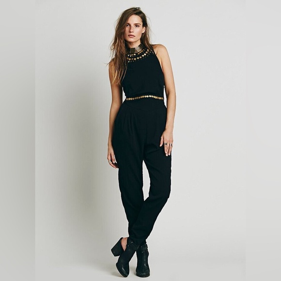 Free people Embellished Catsuit Jumpsuit Size 6 $198 NEW - Picture 1 of 8